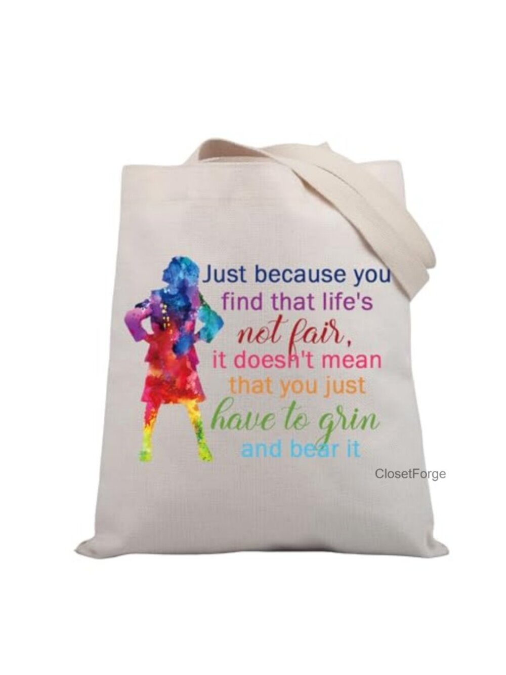 Musical Quote Canvas Tote Bag Theater Drama Gift Lightweight Water Repellent